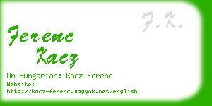 ferenc kacz business card